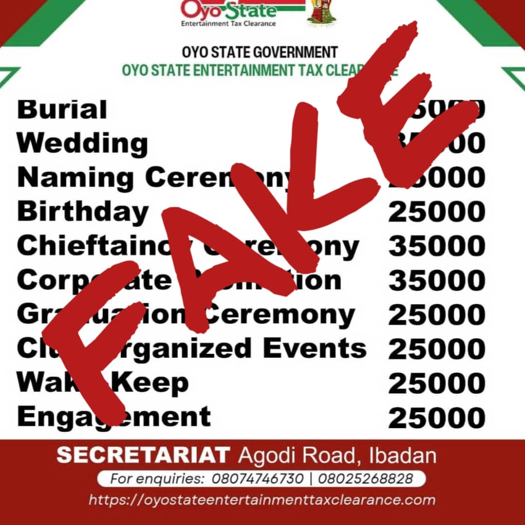 Oyo Gov&#8217;t Denies Viral Entertainment Tax