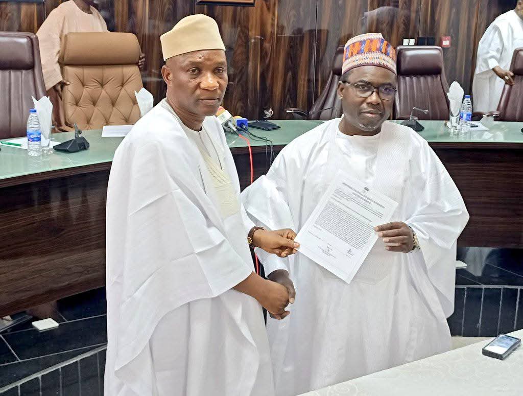 INEC Chairman, Amupitan Swears-in Rahmon Tella as Oyo REC