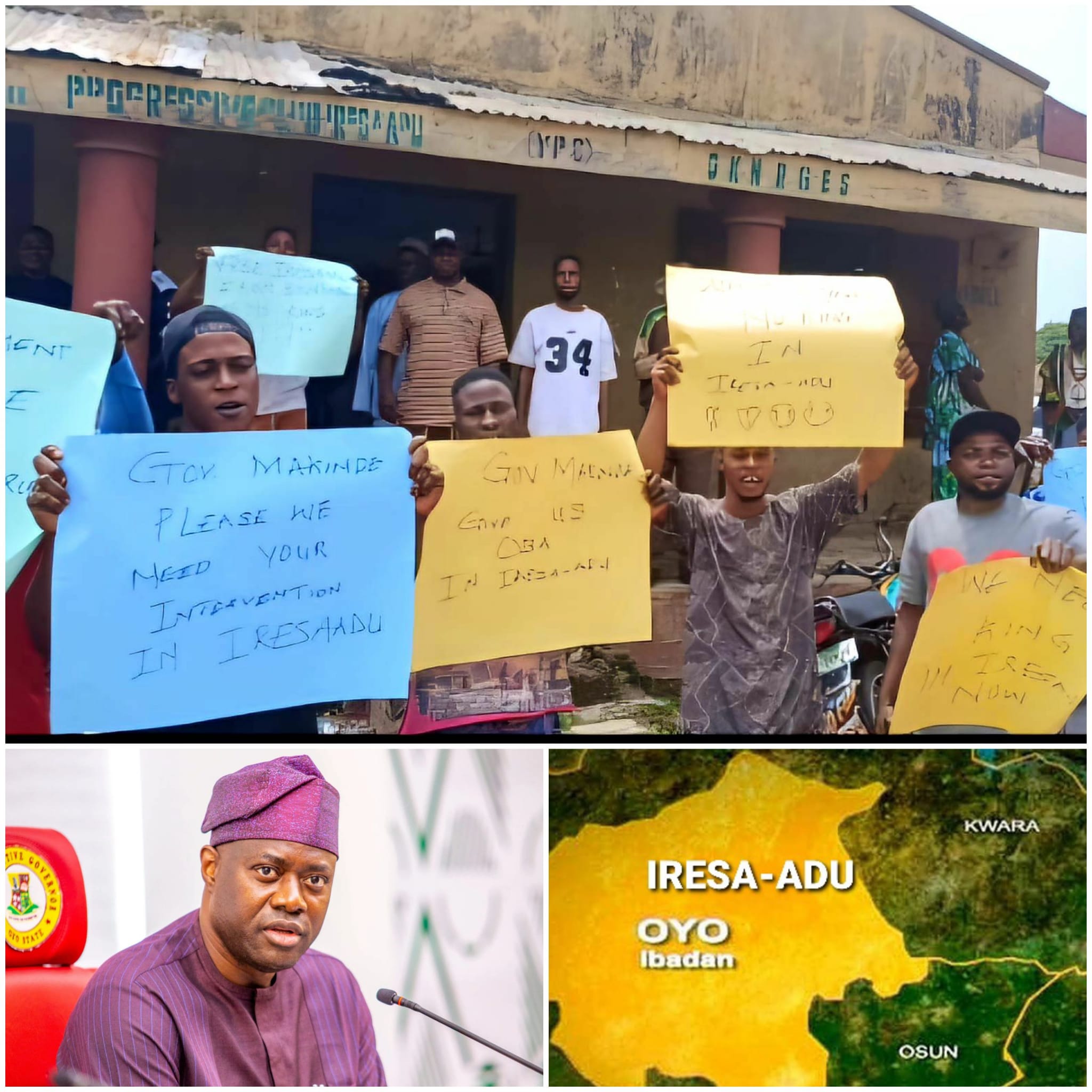 Gov Makinde Urged to Install New King as Protests Erupt in Iresa-Adu